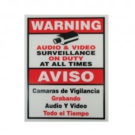 A1002 Surveillance Warning Sign 9" X 11"
